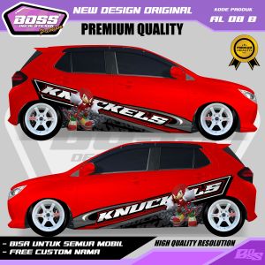 AL 08 - STIKER DECAL MOBIL AYLA VELOZ SEDAN RUSH FORTUNER CHEVROLET BRIO BRV GRATIS CUSTOM NAMA