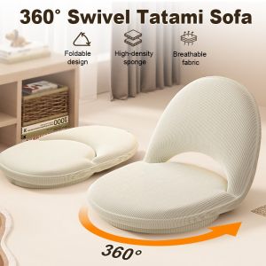 【Hot Sale】360° Swivel Foldable Tatami Sofa | Kerusi Malas / Sofa Malas Kerusi Lipat Reka Jepun Boleh Tanggal & Basuh
