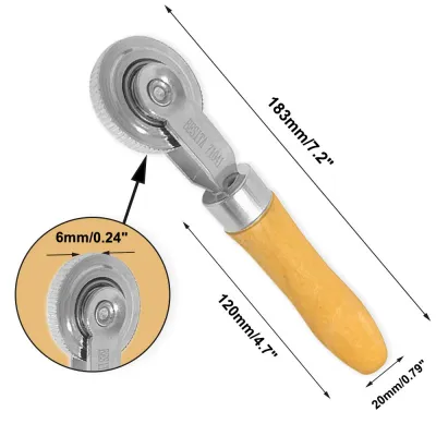 6mm Car Tire Repair Patch Roller Motorcycle Wheel Repair Tool With Wooden Handle Tire Repairing Roller Stitcher Puncture Repair