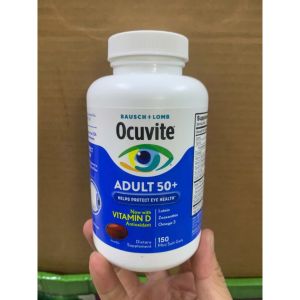Viên Uống Bổ Mắt Ocuvite Adult 50+ chai 150 viên từ mỹ - – Chiết xuất bổ sung từ Lutein (thành phần hiện diện rất nhiều trong mắt với chức năng lọc ánh sáng xanh) hỗ trợ giúp mắt tránh khỏi các tác động xấu từ bên trong.