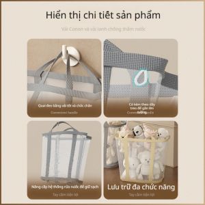 Giỏ đựng đồ giặt treo tường phòng tắm dung tích lớn giỏ đựng quần áo có thể gấp gọn dùng tại nhà