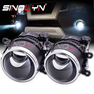 Sinolyn Hyperboloid Fog Lights Bi LED PTF Fog LensFor Ford FOCUS 2 3/MK2/FIESTA MK7/FUSION/TRANSIT LED Car Lamp