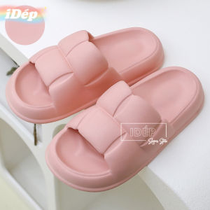 Dép đi trong nhà Gấu Bear êm chân chống trượt (Chọn tăng 1 size) DL031 Dép bánh mì nữ quai ngang thời trang