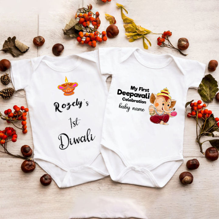 Custom Diwali Baby Clothes First Deepavali Party Outfit Boy Girl