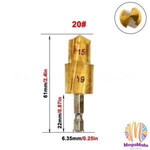MegaMate ดอกสว่านแบบขั้นบันไดหกเหลี่ยมก้าน 1 ชิ้น 20/25/32มม. เครื่องมือเชื่อมต่อท่อน้ําไทเทเนียมเคลือบ  PPR Lifting Bit