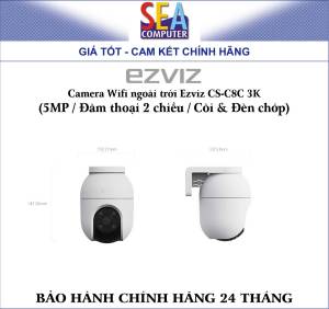 Camera Wifi ngoài trời Ezviz CS-C8C 3K (5MP / Đàm thoại 2 chiều / Còi & Đèn chớp)