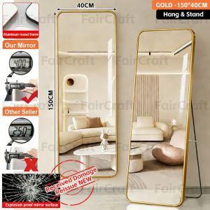 FairCraft【24 Hours Shipped】Mirror With Stand Full Body Mirror Bathroom Floor Mirror Floor-To-Ceiling Wall Mounting Mirror