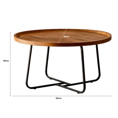 (JIJI.SG) Scandinavian Round Wooden Coffee Table - RONJA/ CASPAR/ Coffee Table / Cafe / Furniture / Side Table / Desks / Easy to Assemble
