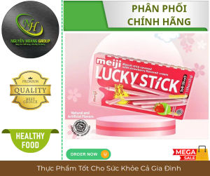 MEIJI - Bánh Lucky Stick Strawberry 45gr