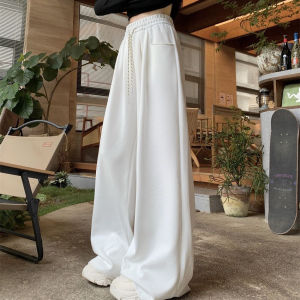 AB [ready stock] Elegant Full-Length High-Waist Wide-Leg Pants for Women