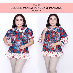 Blouse Batik Big Size Wanita Kantor/ Atasan Batik Kerja Jumbo LD 140 / Pakaian Atasan Wanita Model Blus Jumbo Seragam Kerja Batik / Pakaian Kekinian L-XL-2L-3L-4L-5L-6L-7L Model Terbaru Atasan Big
