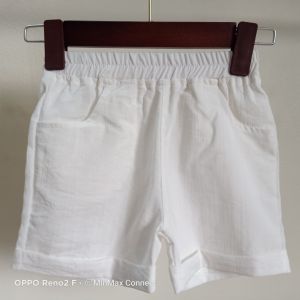 Quần đùi bé trai và bố từ 10 - 85kg - quần  màu trắng chất đũi hàng may kỹ ( ảnh chụp thật)
