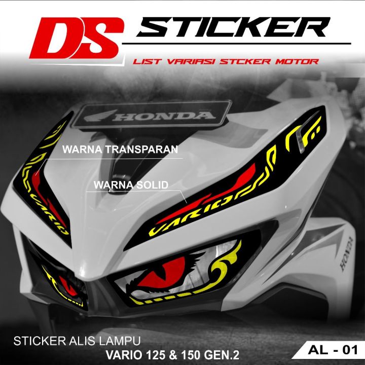 AL1 Sticker Alis Lampu Motor Variasi Vario 125 & 150 Tahun Rakit 2018 S ...