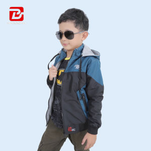Bozzino - Jaket Bolak Balik Parasut Anak Laki Laki dan Perempuan Tahan Air dan Angin Usia 4-14 Tahun