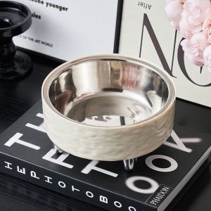 Stainless Steel Pet Bowl Elevated Dog Feeder Neck Care Removable Non-Slip & Anti-Tip Cat Food Bowl