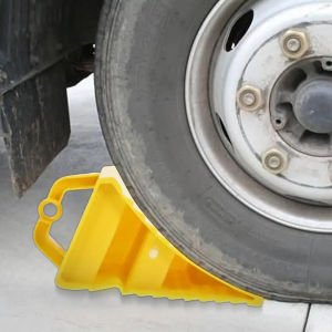 [caichuitan] Portable Wheel Chock with Handles Vehicle Car Truck Wheel Tire Chock Stop Block Anti-slip Plastic Base Tire Support Pad