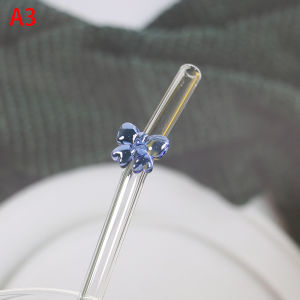 songduanshi หลอดแก้ว8มม. 1ชิ้นหลอดดูดน้ำแบบนำกลับมาใช้ใหม่ได้ลายผีเสื้อน่ารักทนความร้อนสำหรับงานเทศกาลปาร์ตี้งานแต่งงานค็อกเทลบาร์ชายหาด