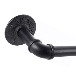 LZD  Black Curtain Rod Industrial Style Roman Rod Nordic Curtains Pole Curtain Track Roman Rod Modern malist