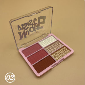 BeautyCharming 6color eyeshadow palette with highlighter colorful Long-lasting nude make up pink