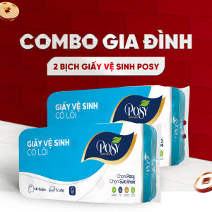 [COMBO GIA ĐÌNH] - MUA 2 BỊCH GVS POSY 10 CUỘN 3 LỚP CÓ LÕI - KHÔNG LÕI mềm mịn tiết kiệm cho gia đình