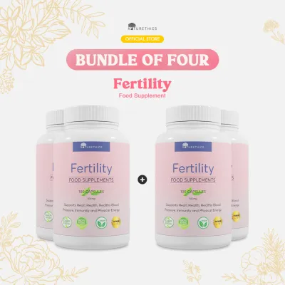 Naturethics Fertility Aid Bundle of 4 for Pregnancy Nutrition PCOS Irregular Menstrual Cycle