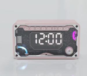 ลําโพงบลูทูธไร้สายการออกแบบลมกลจอแสดงผลเวลาที่ถูกต้องขั้นสูงบลูทูธ 5.3 LED RGB Lighting V3