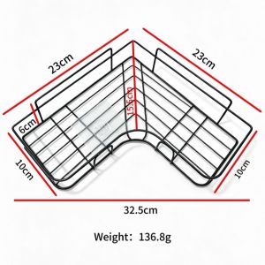 Wall Mounted 3-Grid No Drilling Iron Mesh Organizer Rack Punch-Free Adhesive Wall Basket