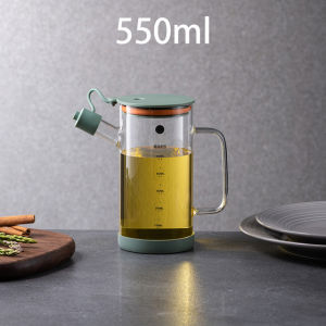Large Glass Oil Bottle with Grip Premium Cooking Seasoning Olive Oil Dispenser Leakproof Sauce Vinegar Storage Pot