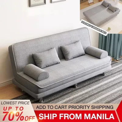 SAINTVILLA Folding Sofa Bed - Multifunctional Dual-Use Design for Small Apartments Double & Three-Seater