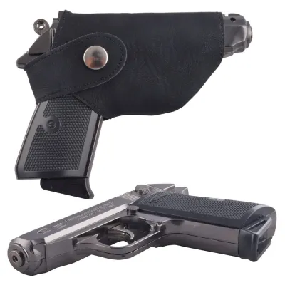 COD BOSKU KOREK API PISTOL FULL BESI METAL FREE SARUNG FULL BLACK LASER REVOLVER DAPAT DIISI ULANG