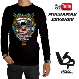 Vando Kaos Pria Distro Lengan Panjang Kembang Api Cotton Combed 30s