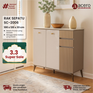 Rak Sepatu Kayu MDF Minimalis | Rak Sepatu Aesthetic Serbaguna | Kuat & Hemat Tempat SC 2006