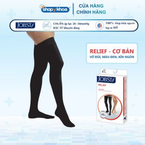 Vớ Y Khoa JOBST Relief Đùi Màu Đen Kín Ngón Suy Giãn Tĩnh Mạch Áp Lực 20-30mmHg (Tất Y Khoa)