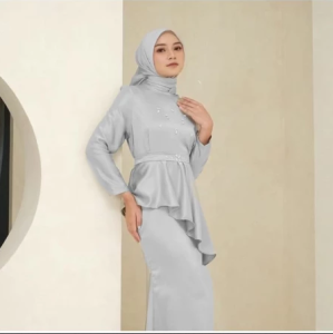 Gamis Mybamus Polos Satin Baju Kondangan Payet Pesta Dress Muslim Bridesmaid Kekinian Jamila