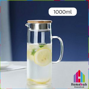 Homehub Heat Resistant Kettle Jug Glass Water Jar Hot and Cold Juice Coffee Tea 1500ml