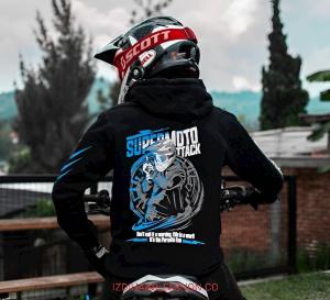 Jaket Sweater Hoodie Sunmori Supermoto Attack / Jaket Sweater HoodieSunmori Prosstreet Supermoto Attack Termurah