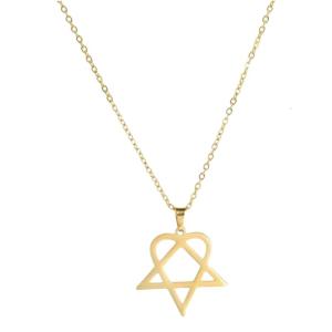 Wholesale Geometric Asymmetrical Star Necklace Stainless Steel Gold Tone For Casual Or Formal Occasions
