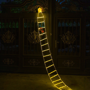 Christmas Santa Claus Climbing Ladder LED Light Solar Rechargeable Hanging Decoration with Remote Control