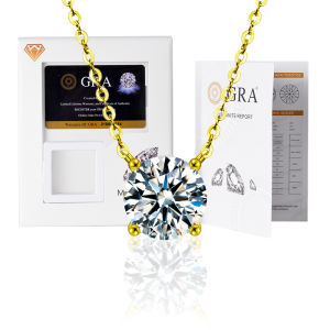 LOVETIA Kalung Empat Cakar Moissanite Wanita Perak Necklace Perhiasan Sertifikat GRA Original XMZ091