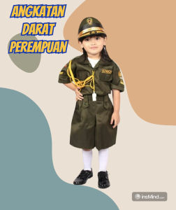 BAJU ANGKATAN DARAT ANAK PEREMPUAN (KOWAD) 3 SAMPAI 12 TAHUN