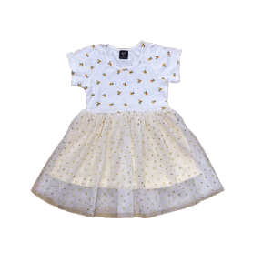 NAFLA (1y-7y) 1tahun - 7 tahun Dress Kids Baby Girl Tutu Dress Cotton Toddler Children Clothing Birthday Baju Gaun Budak Perempuan Party Dress Short Sleeve Cotton Cute Fashion