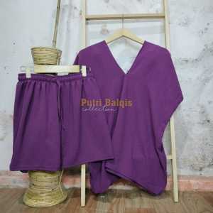 PUTRI BALQIS - ONESET NAGITA Setelan Pendek Hotpans Crinkle Airflow