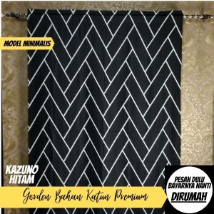 Gorden hordeng gordyn pintu minimalis jendela pendek bahan kain katun tebal murah polos murah adem