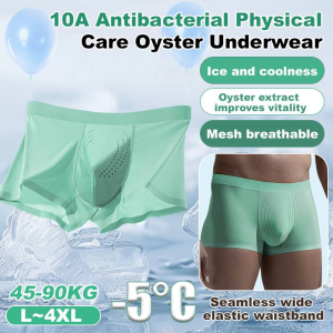 💕Ultra-Thin for Summer💕10A Antibacterial Oyster Ice Silk Underwear Summer Ultra-Thin Ice Silk Mens Underwear Seamless Quick-Drying