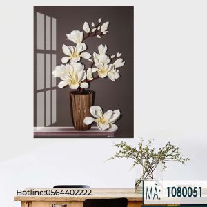 [NEW] Tranh Bình Hoa tráng gương- Mẫu mới tổng hợp hot nhất (Tranh hoàn thiện đầy đủ đinh móc treo)