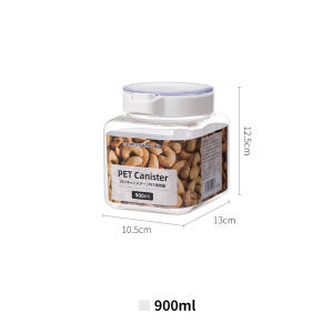 SKYDREAM - Airtight Silicone Dry Food Container Cereal Can Kitchen Sealed Jar Japanese style Plastic Transparent Grain Storage Box