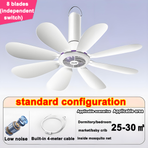 Bigger than the 6-blade wind Ceiling Fan - 8 Blades  Hanging Fans with Remote Control Portable Energy Saving Hanging Electric fan Multifunctional Household Hanging Fan 8 blades