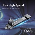 SSK 550MB/s 128GB USB 3.2 Gen 2 USB Flash drive 256G USB C SSD Drive 128GB. 