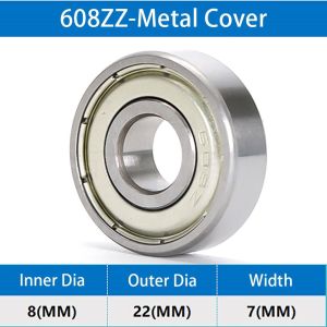 OKKFINE 1Pcs 608ZZ 608RS 609ZZ 609RS Ball Bearing Double Shield 6000ZZ 6000RS 6001ZZ 6001RS Roller Skates Scooter Durable Deep Groove 3D Printer Parts