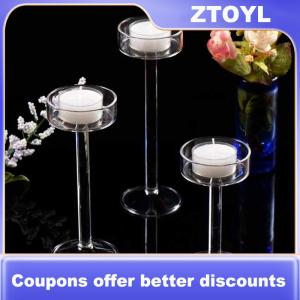 【ZTOYL】 1Pc Glass Candle Holders Set Tealight Candle Holder Home Decor Wedding Table Centerpieces Crystal Holder Dinner Table Setting